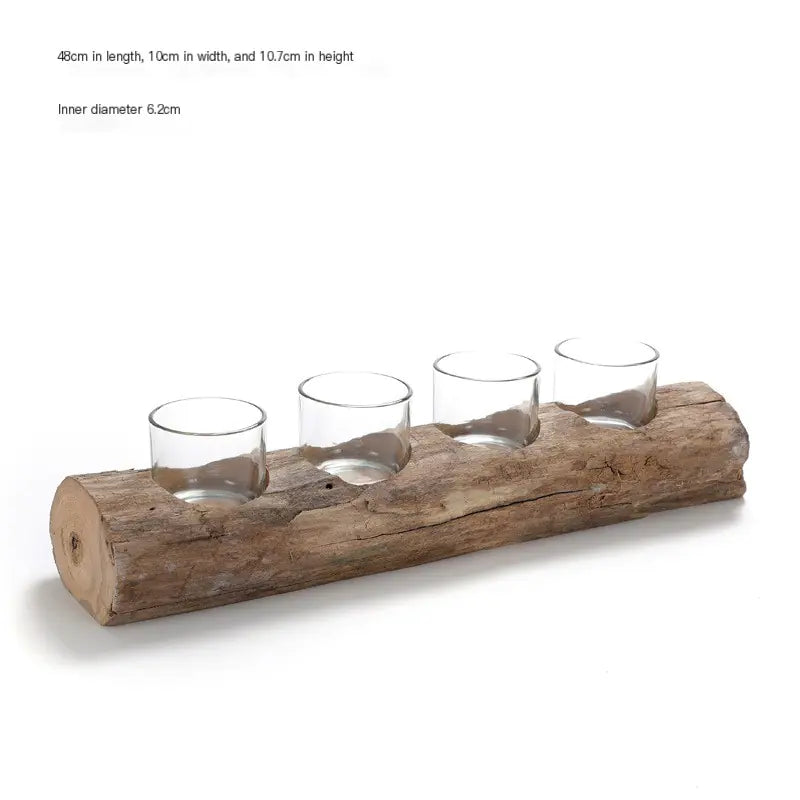 Artisanal Wood Candle Holder for Holiday Cheer