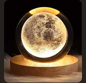 Rechargeable 3D Crystal Ball Night Lamp for Home Decor