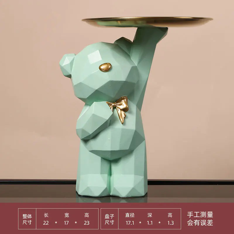 Nordic Bear Key Storage Tray for Home Entry Decor