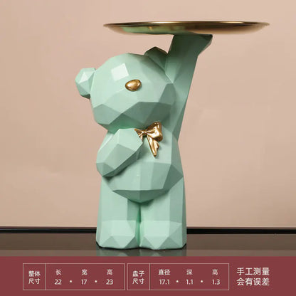 Nordic Bear Key Storage Tray for Home Entry Decor