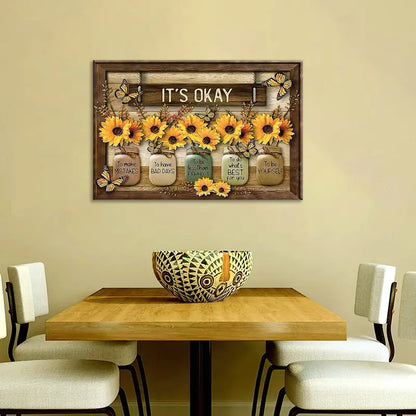 Sunflower Butterfly Canvas Wall Art for Home Decor