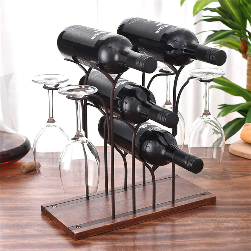 Creative European Iron Wine Rack for Home Decor