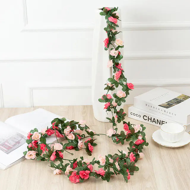 Artificial Rose Garland for Home and Garden Decor