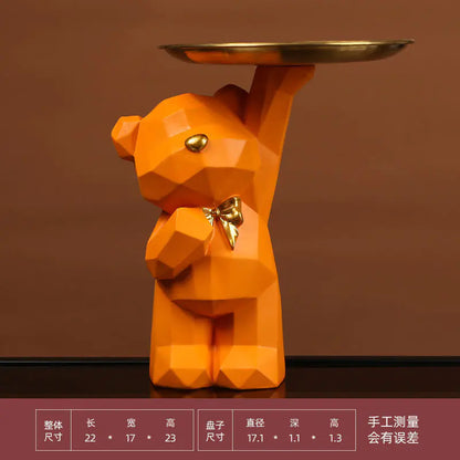 Nordic Bear Key Storage Tray for Home Entry Decor