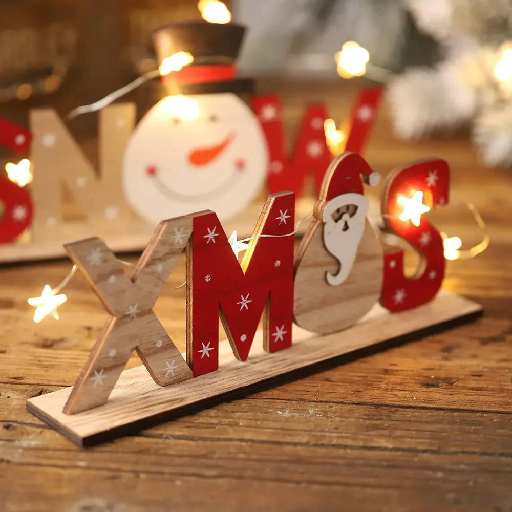 Wooden Christmas Letter Desktop Decor Item