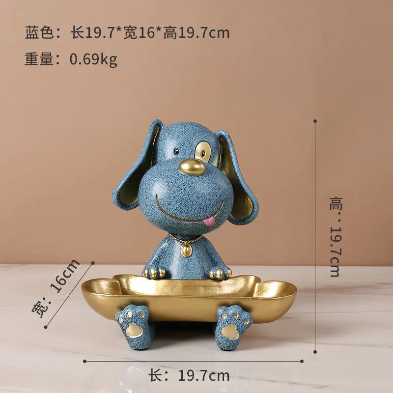 Creative Dog-Themed Entryway Storage Key Box Decor