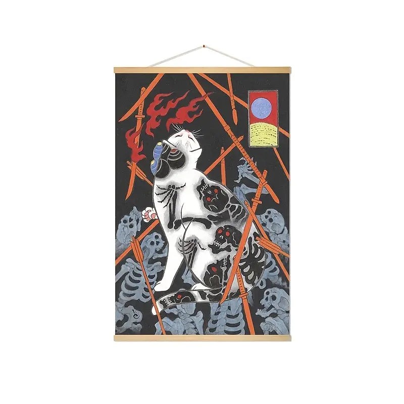 Cute Cat Canvas Wall Art for Home Decor (1pc)