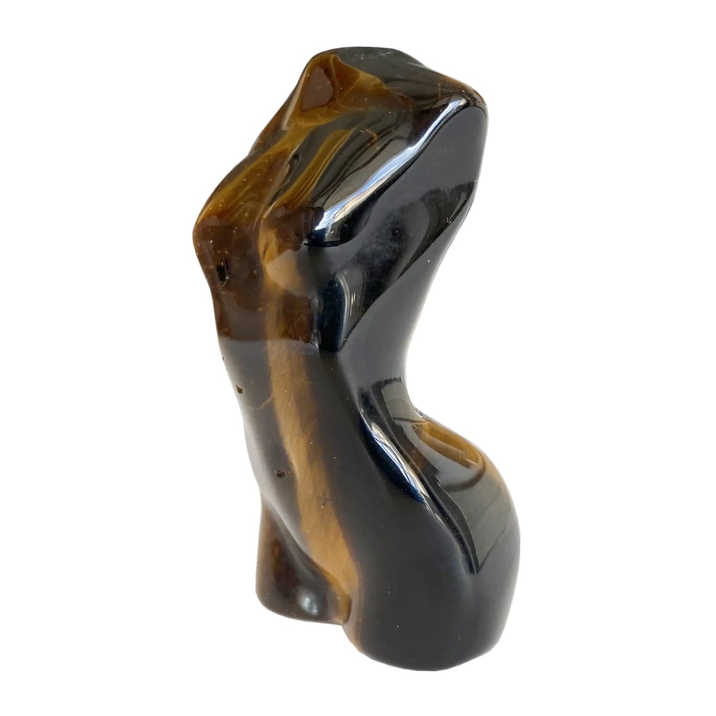 Bacatgem Tigers Eye Healing Crystal Female Model Figurine Sculpture 2 Inches Carving Pocket Palm Stone Office Decor Decoration