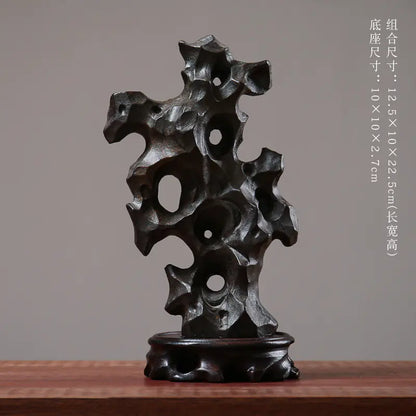 Zen Style Ceramic Taihu Stone Art Desk Decor Piece