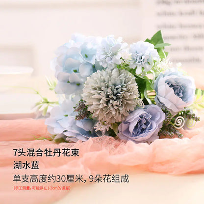 Custom Faux Peony Flower Bouquet for Home Decor