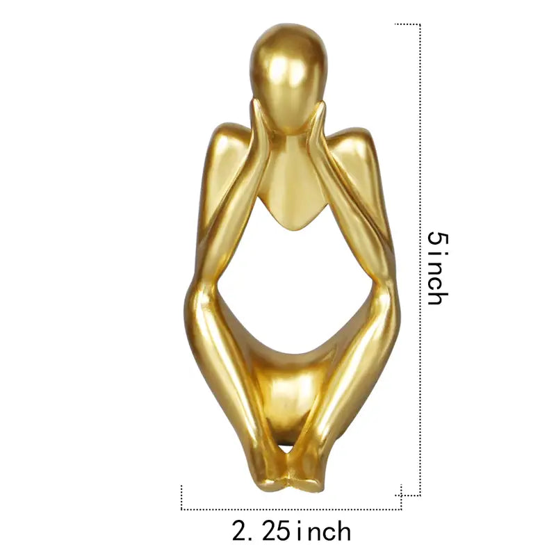 Resin Thinker Statue - Modern Sculpture for Home Office Decor