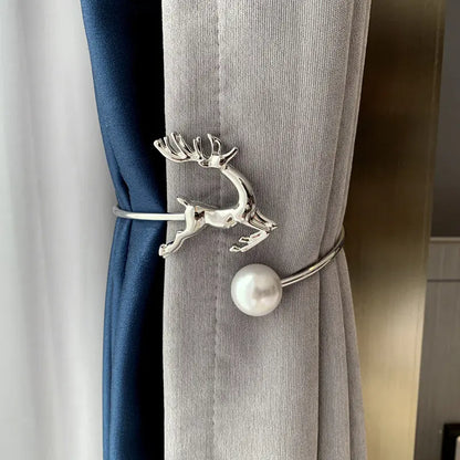 Luxury Pearl Elk Curtain Tieback for Home Decor