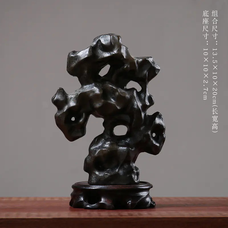 Zen Style Ceramic Taihu Stone Art Desk Decor Piece