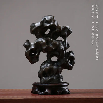 Zen Style Ceramic Taihu Stone Art Desk Decor Piece