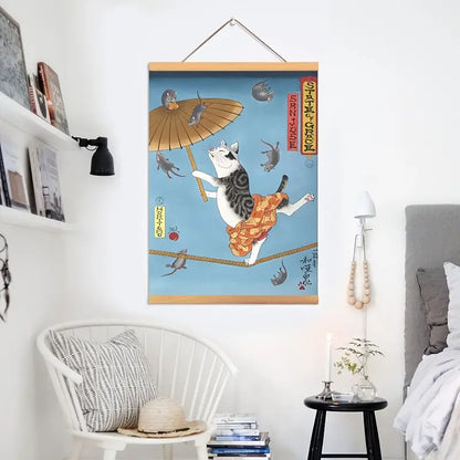 Cute Cat Canvas Wall Art for Home Decor (1pc)