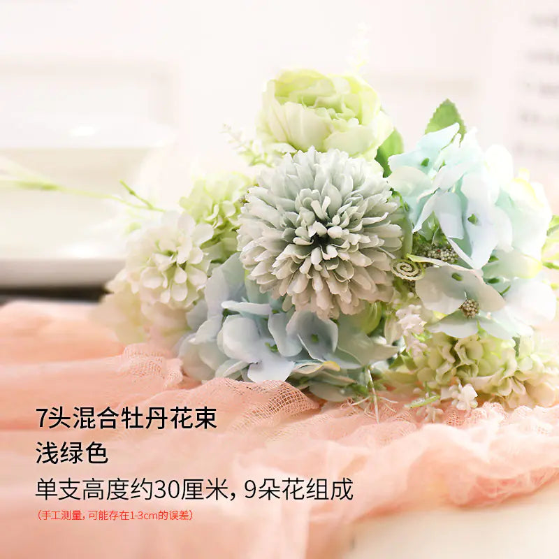 Custom Faux Peony Flower Bouquet for Home Decor