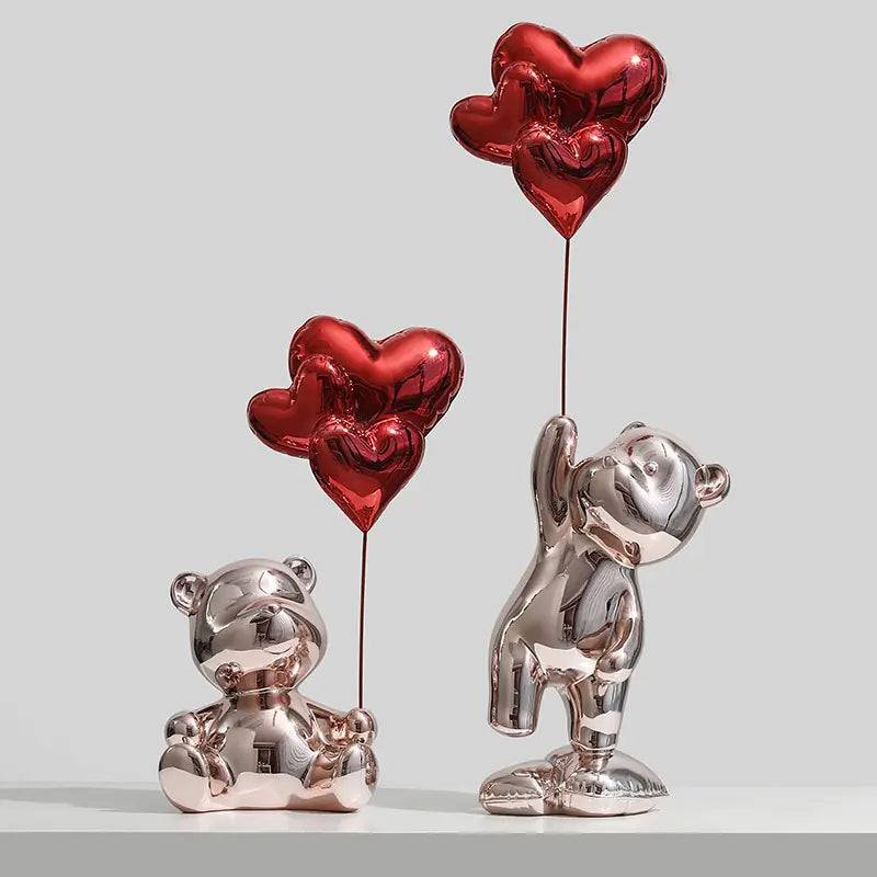 Luxury Electroplated Balloon Bear Decor for Home