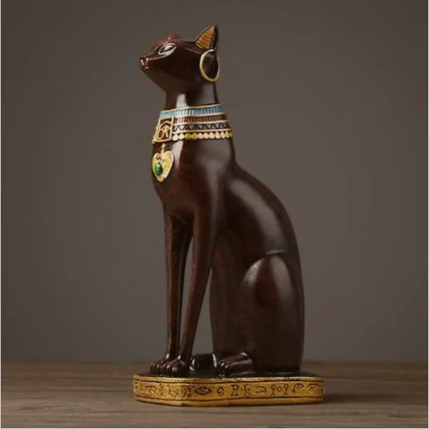Cat Figurine, Resin Sculpture for Living Room Decor