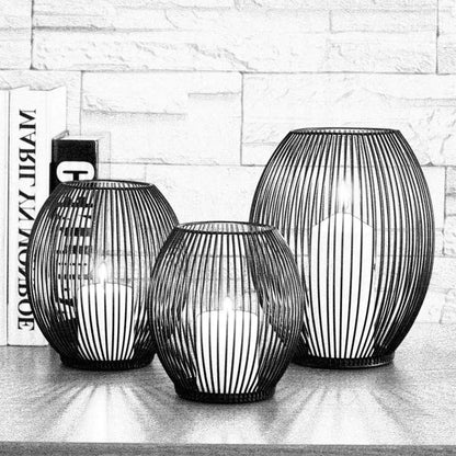 Mediterranean Iron Birdcage with LED Candle Decor