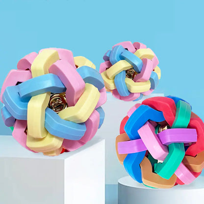 Colorful Bite Resistant Bell Ball Toy for Pets