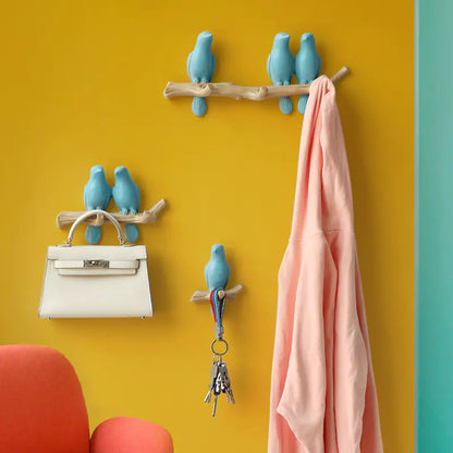 Creative Solid Color Resin Bird Wall Decor Hooks
