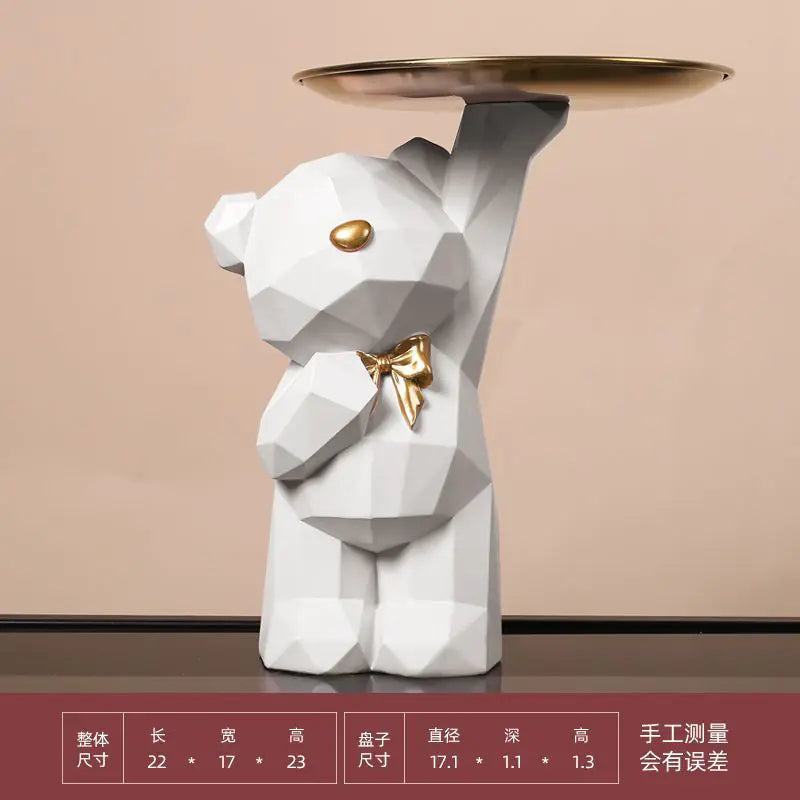 Nordic Bear Key Storage Tray for Home Entry Decor