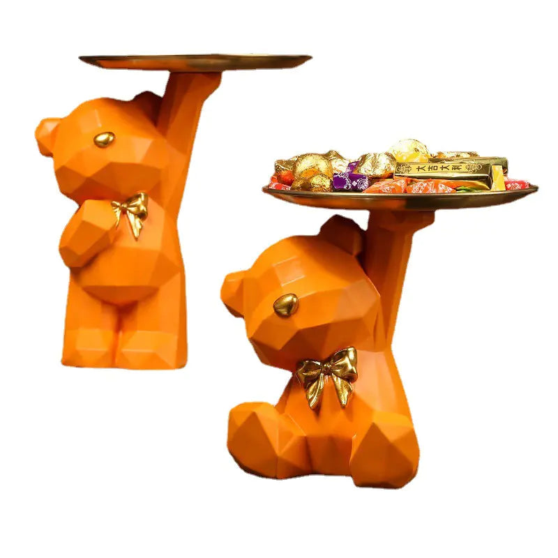 Nordic Bear Key Storage Tray for Home Entry Decor