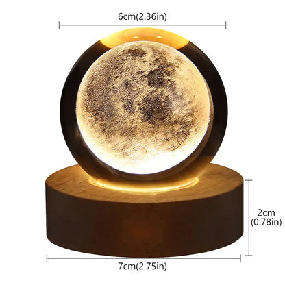 Rechargeable 3D Crystal Ball Night Lamp for Home Decor