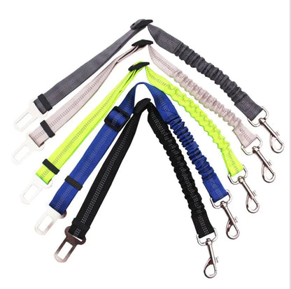 Pet Car Safety Belt with Reflective Elastic Leash
