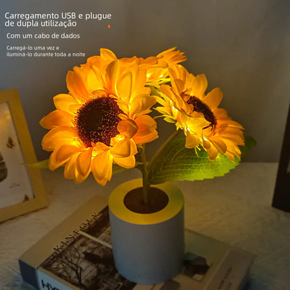 Rechargeable Sunflower LED Night Light for Bedroom Decor