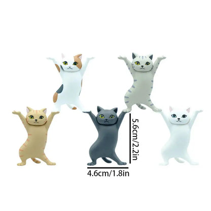 5pcs Funny Cat Ornaments & Pen Holders for Home Decor