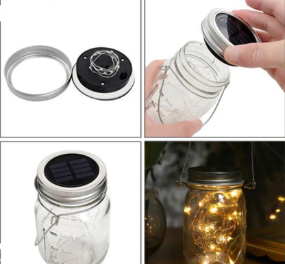 Solar Mason Jar Hanging Light for Garden, Balcony, and Home Decor