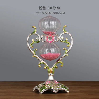 Metal Hourglass Timer - Creative Heart-Shaped Decor