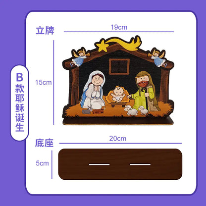 Nativity Scene with Mary, Joseph, and Three Wise Men Decor